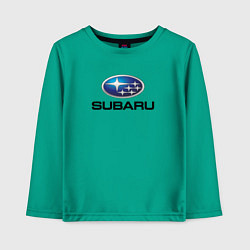 Лонгслив хлопковый детский Subaru sport auto, цвет: зеленый