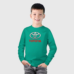 Лонгслив хлопковый детский Toyota sport auto brend, цвет: зеленый — фото 2