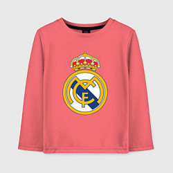 Лонгслив хлопковый детский Real madrid fc sport, цвет: коралловый