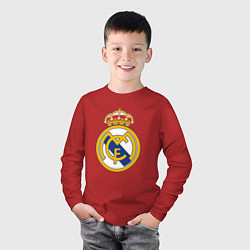 Лонгслив хлопковый детский Real madrid fc sport, цвет: красный — фото 2