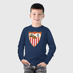 Лонгслив хлопковый детский Sevilla, цвет: тёмно-синий — фото 2