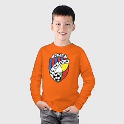 Лонгслив хлопковый детский Viktoria fc sport, цвет: оранжевый — фото 2