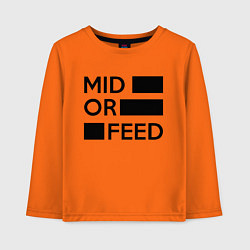 Лонгслив хлопковый детский Mid or feed, цвет: оранжевый