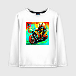 Детский лонгслив Викинг на мотоцикле