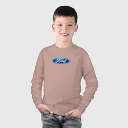 Лонгслив хлопковый детский Ford usa auto brend, цвет: пыльно-розовый — фото 2