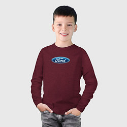 Лонгслив хлопковый детский Ford usa auto brend, цвет: меланж-бордовый — фото 2