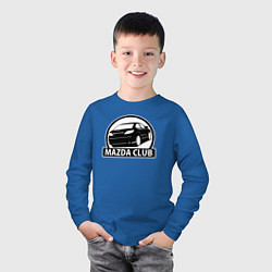 Лонгслив хлопковый детский Mazda club, цвет: синий — фото 2