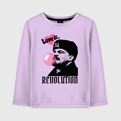 Детский лонгслив Ленин любовь и революция
