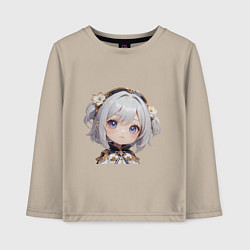 Лонгслив хлопковый детский Хьока, цвет: миндальный