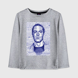 Лонгслив хлопковый детский Text eminem, цвет: меланж