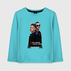 Лонгслив хлопковый детский Depeche Mode - Dave and Martin Memento Mori, цвет: бирюзовый