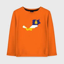 Лонгслив хлопковый детский Республика Бурятия, цвет: оранжевый