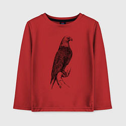 Лонгслив хлопковый детский Орёл на бревне, цвет: красный