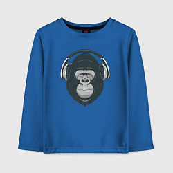 Лонгслив хлопковый детский Monkey music, цвет: синий