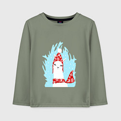 Детский лонгслив Лама - альпака в шапочке