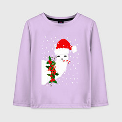 Детский лонгслив Лама - альпака Санта Клаус