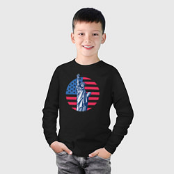 Лонгслив хлопковый детский Statue of Liberty, цвет: черный — фото 2