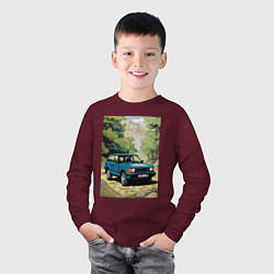 Лонгслив хлопковый детский Land Rover - Range Rover 1998, цвет: меланж-бордовый — фото 2