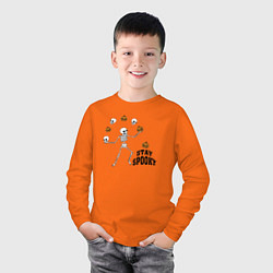 Лонгслив хлопковый детский Stay spooky, цвет: оранжевый — фото 2