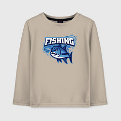 Лонгслив хлопковый детский Fishing style, цвет: миндальный