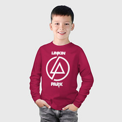 Лонгслив хлопковый детский Linkin Park logo, цвет: маджента — фото 2