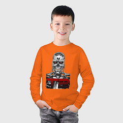 Лонгслив хлопковый детский Terminator 2 T800, цвет: оранжевый — фото 2