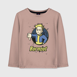 Лонгслив хлопковый детский Burnout - vault boy, цвет: пыльно-розовый