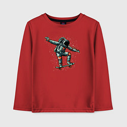 Лонгслив хлопковый детский Космонавт скейтер, цвет: красный