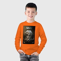 Лонгслив хлопковый детский Fallout armour poster, цвет: оранжевый — фото 2