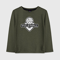 Лонгслив хлопковый детский Volleyball club, цвет: меланж-хаки