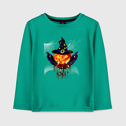 Детский лонгслив Scary looking pumpkin with big swords