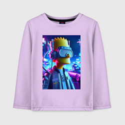 Детский лонгслив Cyber Bart - ai art - neon