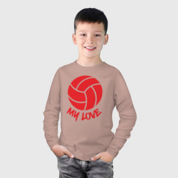 Лонгслив хлопковый детский Volleyball my love, цвет: пыльно-розовый — фото 2