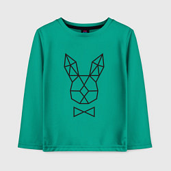 Лонгслив хлопковый детский Полигональный кролик, цвет: зеленый