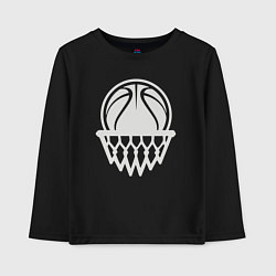 Лонгслив хлопковый детский Мяч в кольце, цвет: черный