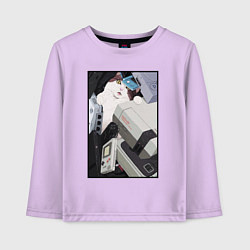 Детский лонгслив Кот в ретро консолях