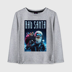Лонгслив хлопковый детский Bad santa - ai art, цвет: меланж