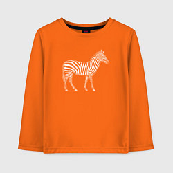 Лонгслив хлопковый детский Гравюра зебра в профиль, цвет: оранжевый