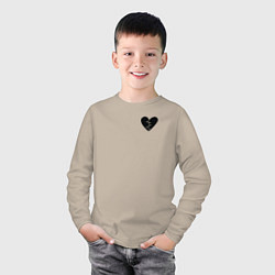 Лонгслив хлопковый детский Разбитое сердце в груди, цвет: миндальный — фото 2