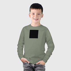 Лонгслив хлопковый детский Квадрат черный, цвет: авокадо — фото 2