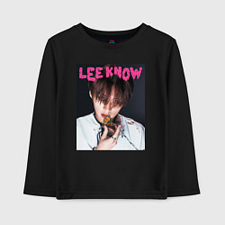 Лонгслив хлопковый детский Lee Know Rock Star Stray Kids, цвет: черный