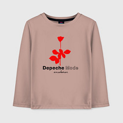 Лонгслив хлопковый детский Depeche Mode - Violator album logo, цвет: пыльно-розовый