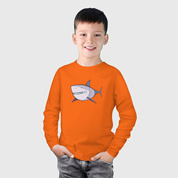Лонгслив хлопковый детский Акула с молнией, цвет: оранжевый — фото 2