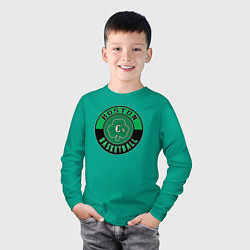 Лонгслив хлопковый детский Basketball Boston, цвет: зеленый — фото 2