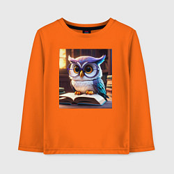 Детский лонгслив Мультяшная мудрая сова