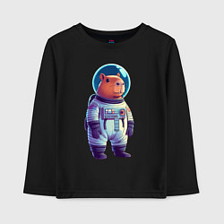 Детский лонгслив Капибара бравый космонавт