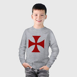 Лонгслив хлопковый детский Крест рыцарей тамплиеров, цвет: меланж — фото 2