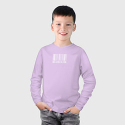 Лонгслив хлопковый детский Билли Илиш штрих код, цвет: лаванда — фото 2