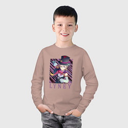 Лонгслив хлопковый детский Лини маг-иллюзионист, цвет: пыльно-розовый — фото 2