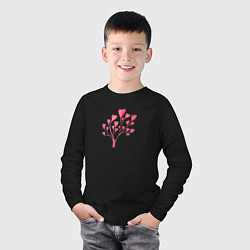 Лонгслив хлопковый детский Дерево из сердечек - символ любви, цвет: черный — фото 2